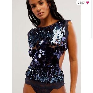 Free people sequin bodysuit